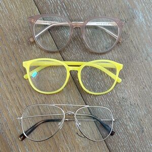 Set of Three Stylish Prescription Glasses